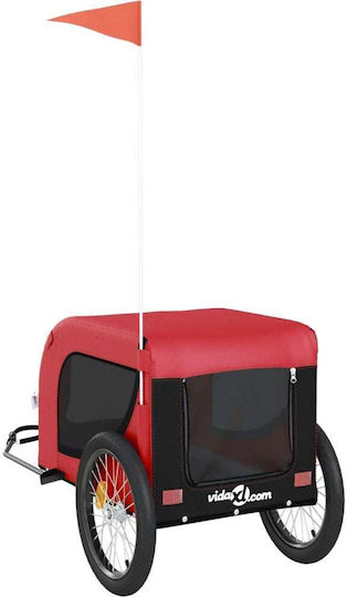 vidaXL Dog Carrying Red Bicycle Trailer for 45kg Pets