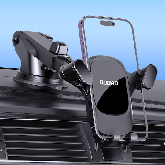 Dudao Pro Suport Auto Pentru Telefon Mobil Cu Cârlige Reglabile Negru