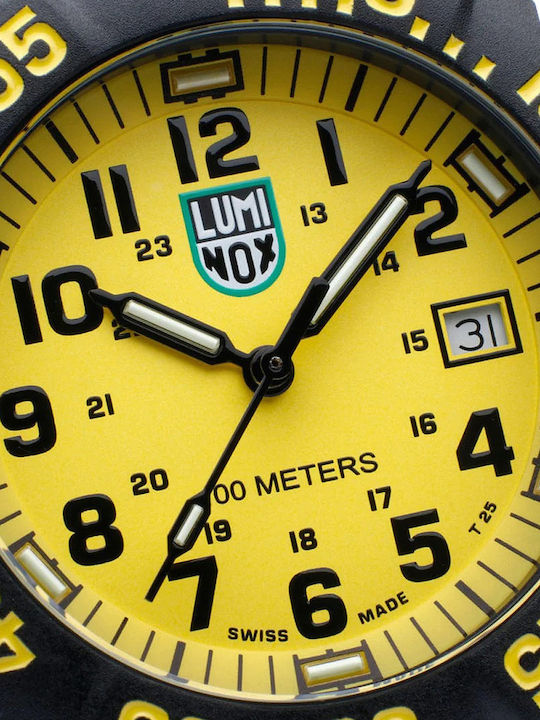 Luminox Sea Ανδρικό Ρολόι 37mm Μπαταρίας με Μαύρο Καουτσούκ Λουράκι