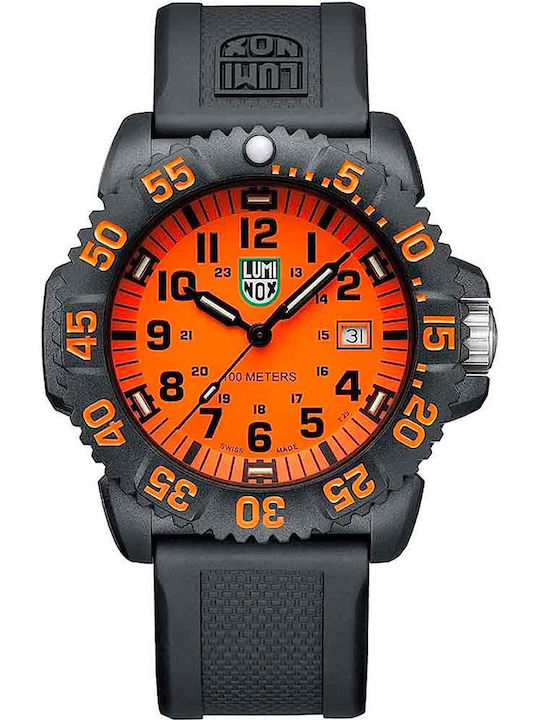 Luminox Sea Men's Watch 44mm Battery with Black Rubber Strap