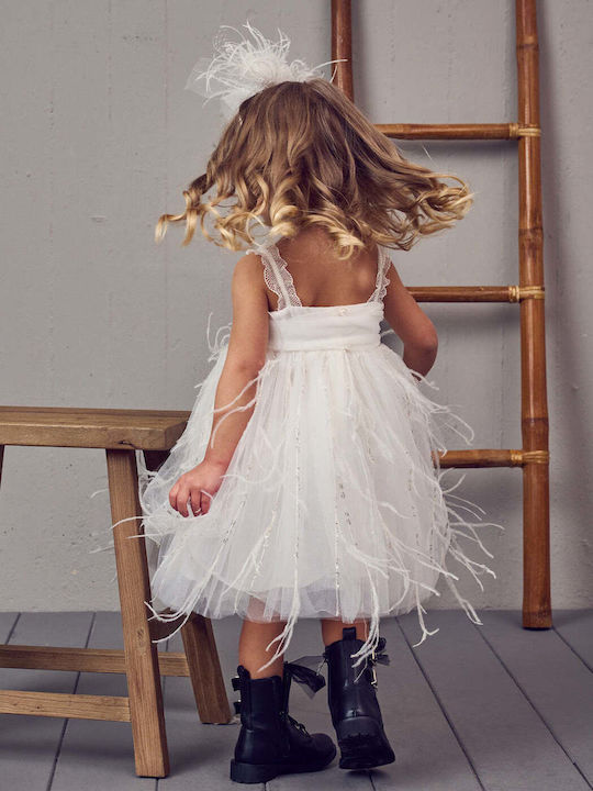 Designer's Cat White Baptism Dress made of Tulle
