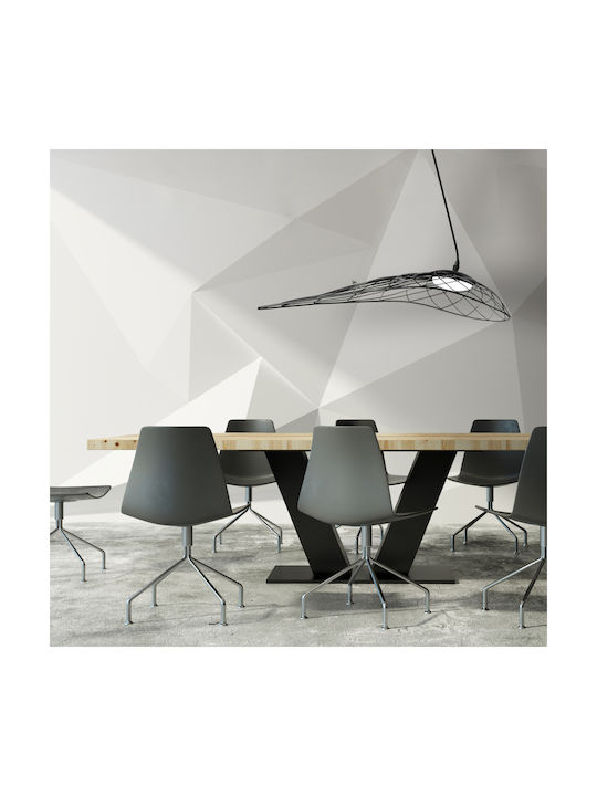 Hatzipantos Stores Κρεμαστό Φωτιστικό Μαύρο LED 76x76εκ.