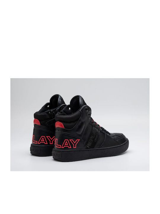 Replay Παιδικά Sneakers High Cobra Μαύρα