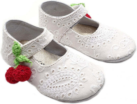 Designer's Cat Pantofi de botez pentru fetițe Dermatines Balerine Agălăi Albă 100000KO1000968