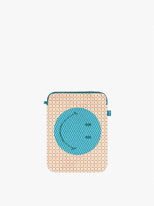 Loqi Smiley Tyvek Geometric Case for 13" Laptop Light Blue