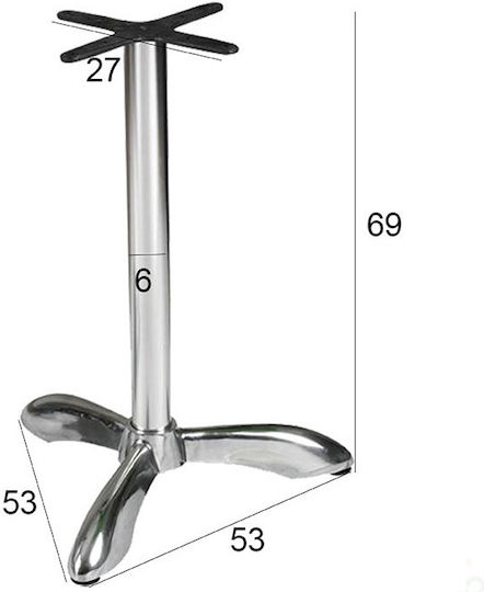 Aluminum Table Stand Suitable for Table with Silver Regulator 53x53x69cm