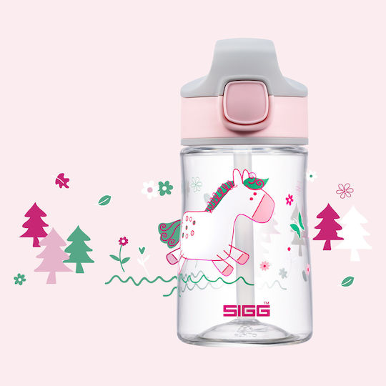 Sigg Miracle Детски Бутилка за Вода Пластмаса с Сламка Розово 350ml