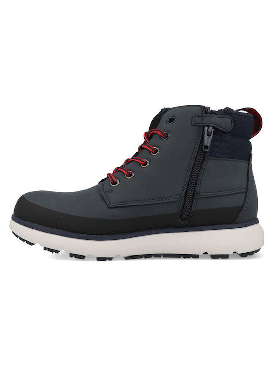 Levi's Kids PU Leather Boots with Zipper Navy Blue