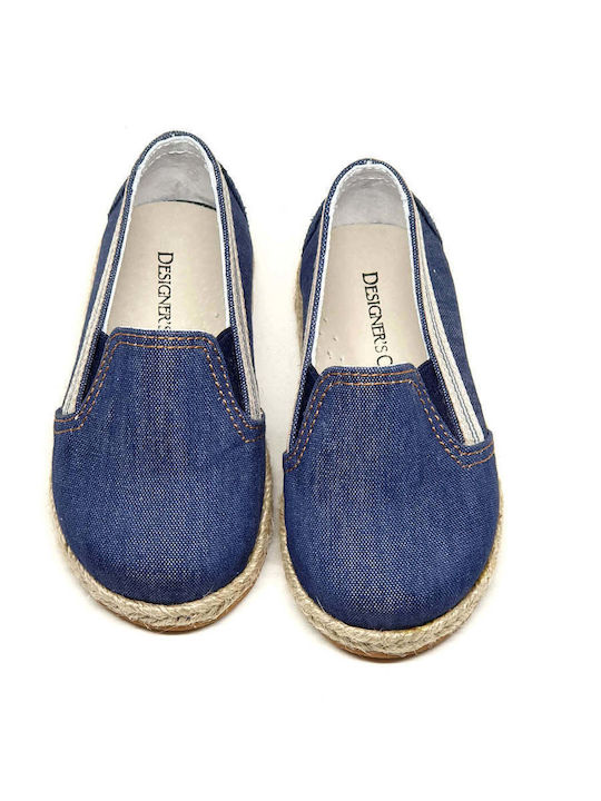 Designer's Cat Christening Leather Espadrilles Blue