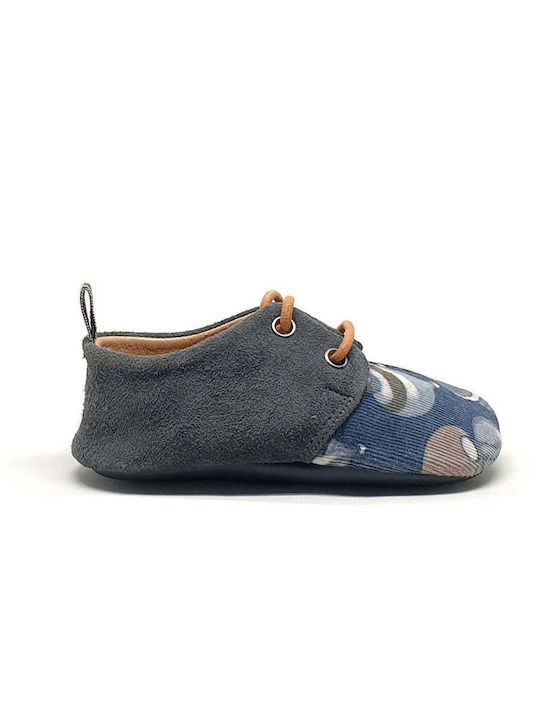Designer's Cat Blue Baptism Fabric Soft Sole Oxfords