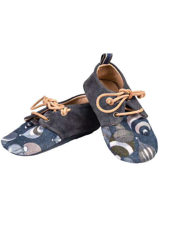 Designer's Cat Blue Baptism Fabric Soft Sole Oxfords