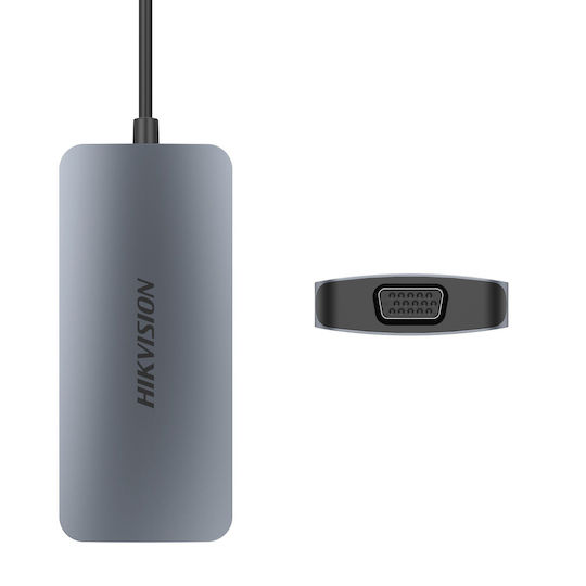 Hikvision USB-C Stație de andocare cu HDMI 4K PD Gri (HS-HUB-DS801)