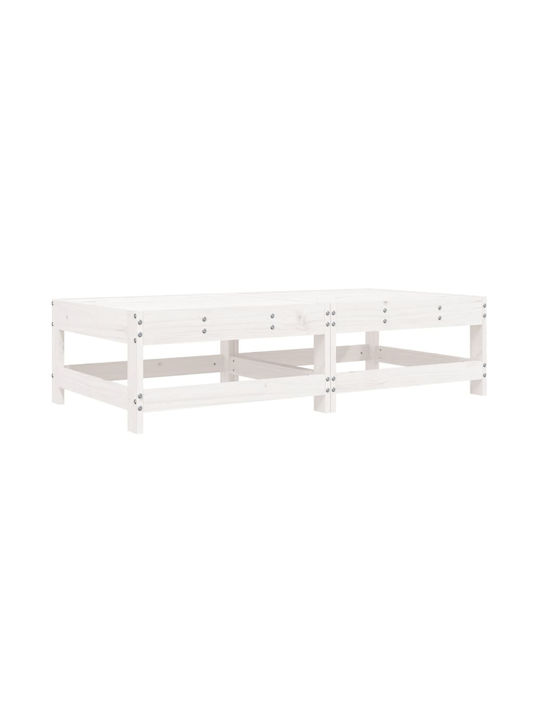Hölzernes Gartenhocker Würfel Für Außenbereich Mit Kissen Weiß 2Stücke 62x62x32cm