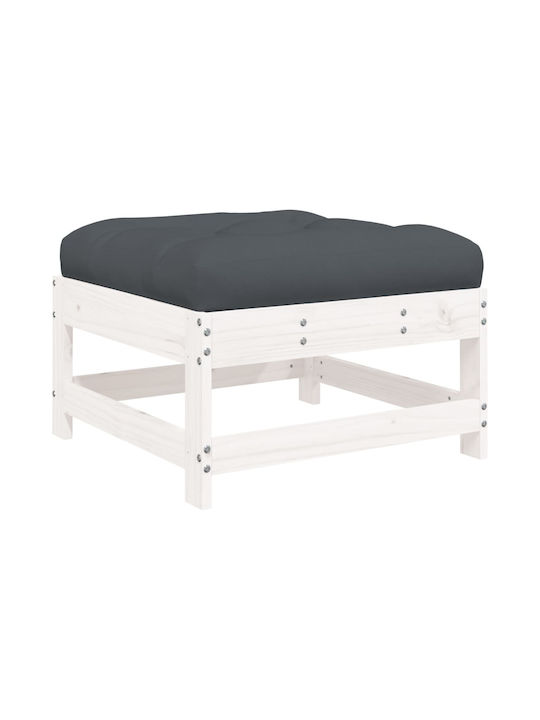 Hölzernes Gartenhocker Würfel Für Außenbereich Mit Kissen Weiß 2Stücke 62x62x32cm