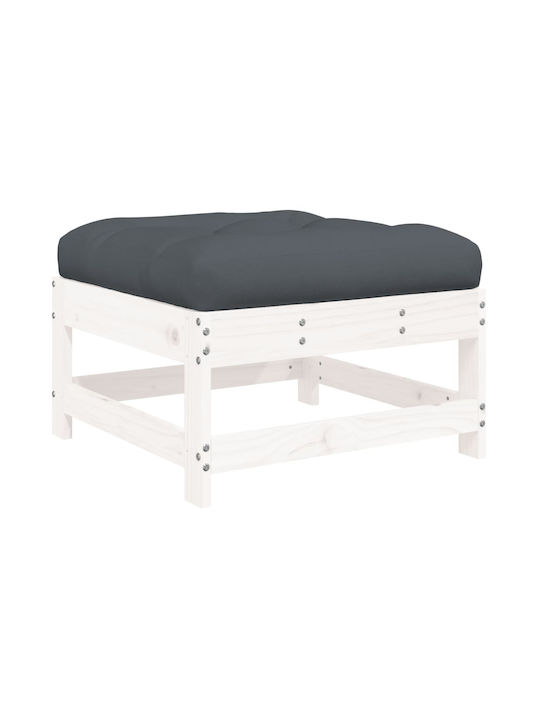 Hölzernes Gartenhocker Würfel Für Außenbereich Mit Kissen Weiß 2Stücke 62x62x32cm