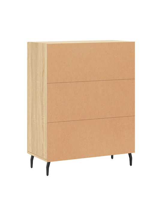 vidaXL Wohnzimmer Vitrine aus Holz & Metall mit Verglasung Braune 69.5x34x90cm