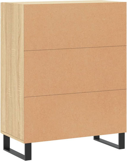 Living Room Display Cabinet from Wood and Metal with Brown Glass 69.5x34x90cm