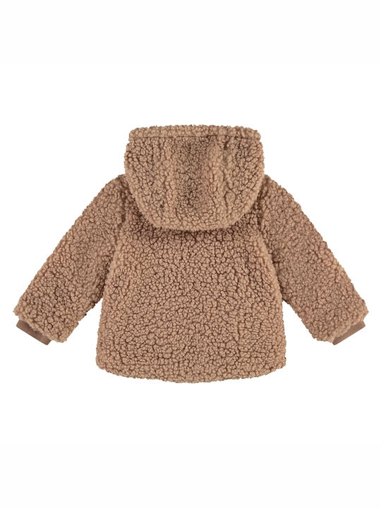 Babyface Girls Hooded Cardigan with Zipper Beige