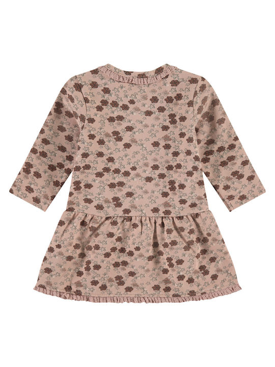 Babyface Kids Dress Floral Long Sleeve Brown