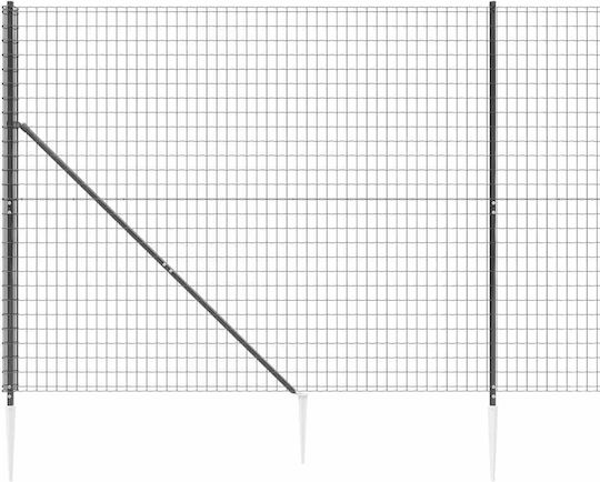 vidaXL Plasă de sârmă Galvanizat cu Îmbrăcăminte din PVC Module Gri 1.6x25m