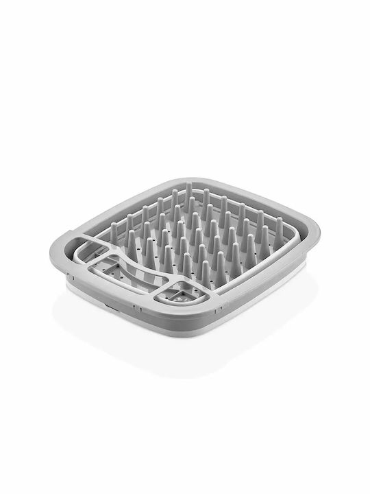 Qlux Dish Drainer Foldable Plastic in Gray Color 64.5x48.5x38cm