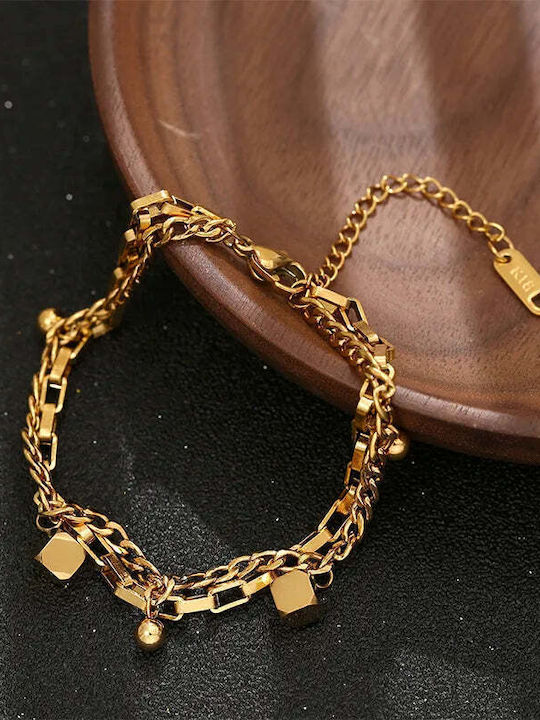 Charmy Damen Armband Kette aus Stahl Vergoldet