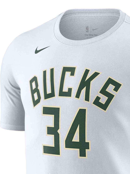 NBA Milwaukee Bucks Giannis Antetokounmpo Sportliches T-Shirt Weiß