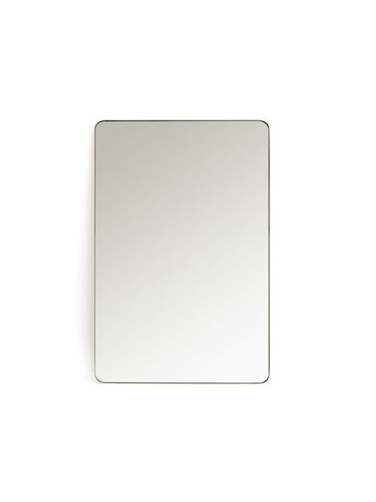 La Redoute Interieurs Като Огледало за Стена Пълноразмерно с Жълт Металик Рамка 120x80см 1бр