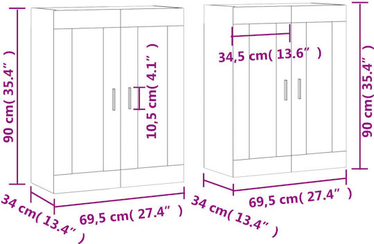 Dulap Suspendat pentru Sufragerie din Placă Aglomerată Bej 69.5x34x90cm