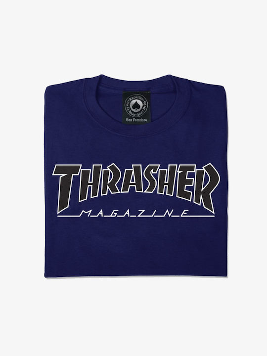 Thrasher Ανδρικό T-shirt Κοντομάνικο Navy Μπλε