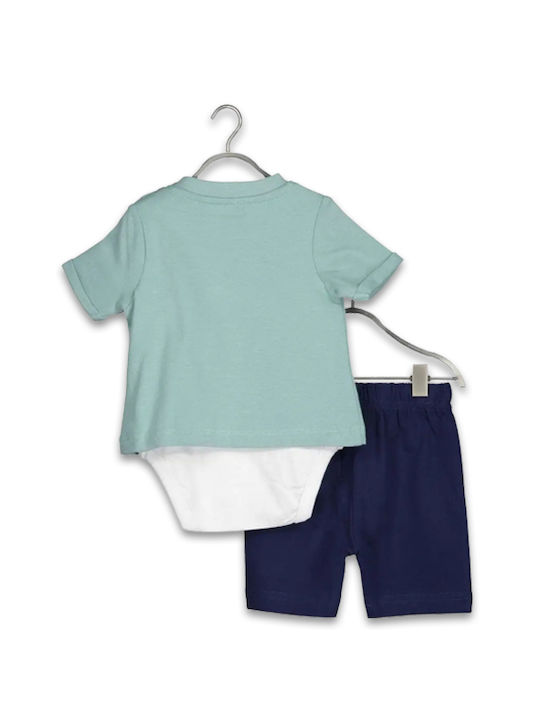 Blue Seven Set Baby Strampler Kurzärmelig mit Shorts Blau