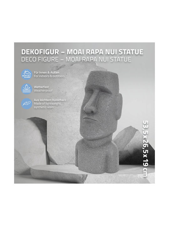 ECD Germany Dekorative Figur aus Stein Moai Rapa Nui Head 26.5x19x53.5cm 1Stück