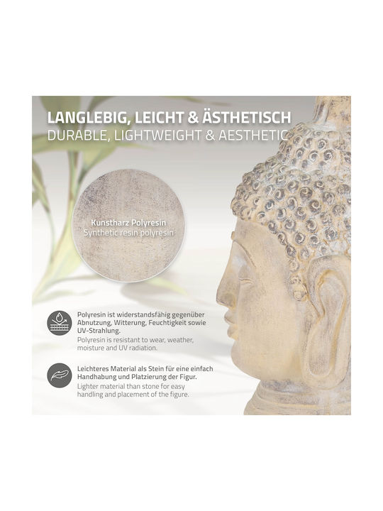 ECD Germany Dekorativer Buddha aus Stein 30x30x55cm 1Stück