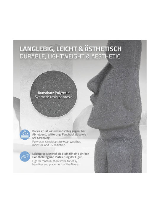 ECD Germany Dekorative Figur aus Stein Moai Rapa Nui Head 26.5x19x53.5cm 1Stück