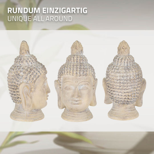 ECD Germany Dekorativer Buddha aus Stein 30x30x55cm 1Stück