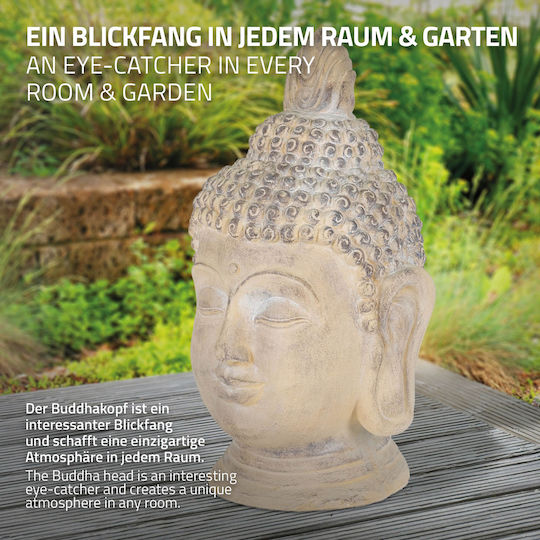 ECD Germany Dekorativer Buddha aus Stein 30x30x55cm 1Stück