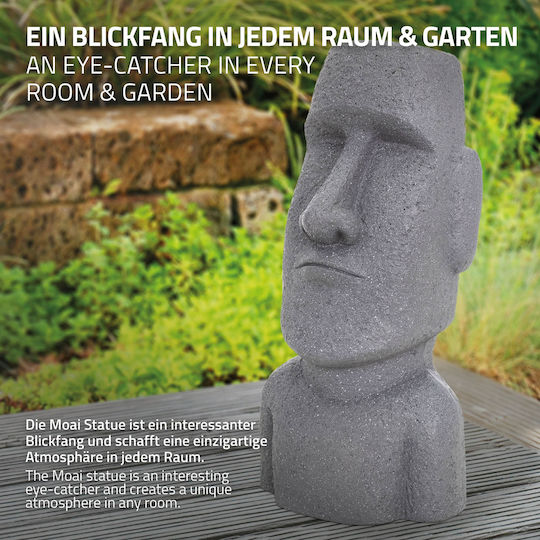 ECD Germany Decorative Figure made of Stone Moai Rapa Nui Head 26.5x19x53.5cm 1pcs