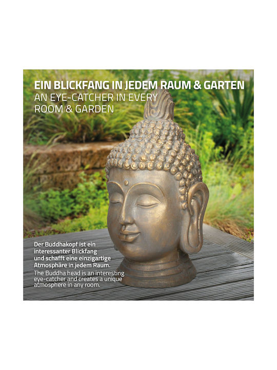 ECD Germany Dekorativer Buddha aus Stein 42x38x74.5cm 1Stück