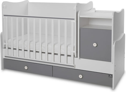 Lorelli Πολυμορφική Κούνια Trend Plus White/Stone Grey με Στρώμα & Συρτάρι