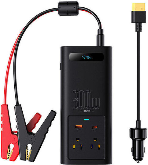 Baseus Inverter Αυτοκινήτου Καθαρού Ημιτόνου 300W για 24V DC
