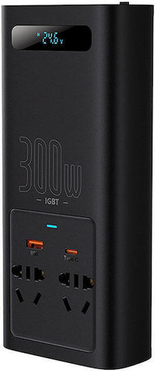 Baseus Inverter Αυτοκινήτου Καθαρού Ημιτόνου 300W για 24V DC