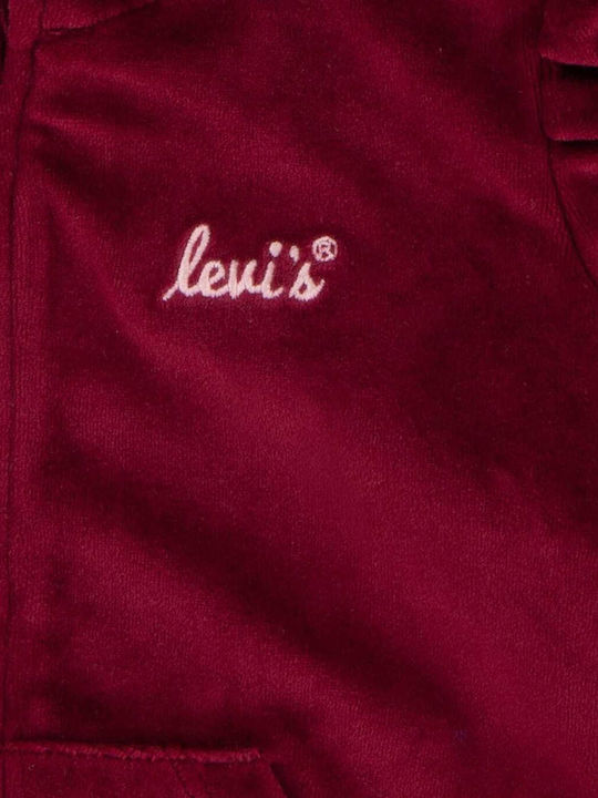 Kids Sweatshirt Cardigan with Hood Burgundy