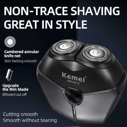 Kemei KM-8514 Περιστρεφόμενη Ξυριστική Μηχανή Προσώπου Επαναφορτιζόμενη