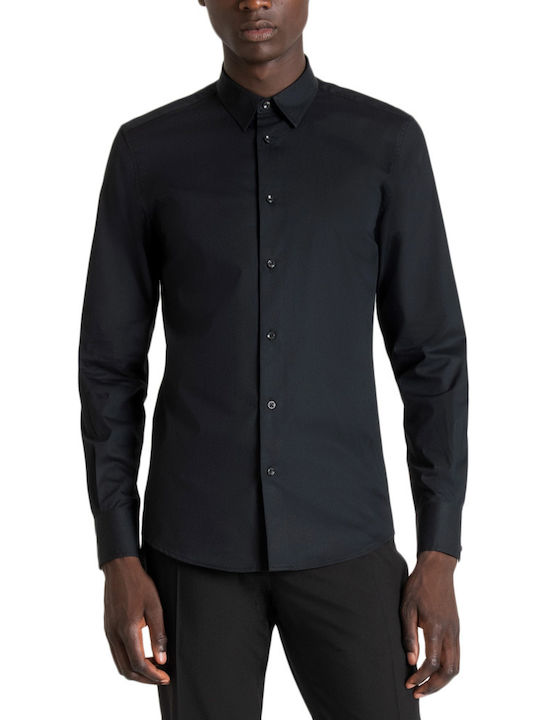 Antony Morato Men's Shirt Long Sleeve Cotton Black