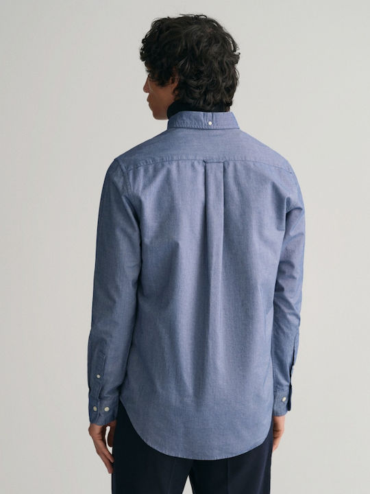 Long-sleeved Cotton Shirt Blue
