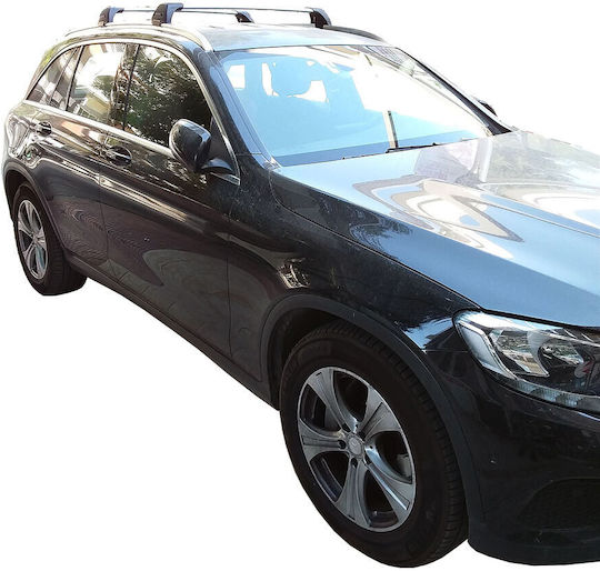 Yakima Aluminum Car Roof Bars for Mercedes-Benz GLC 5D Set with Roof Rack Legs Silver