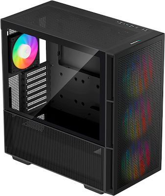 Deepcool CH560 Gaming Midi Tower Computer Case with Window Panel and RGB Lighting Black