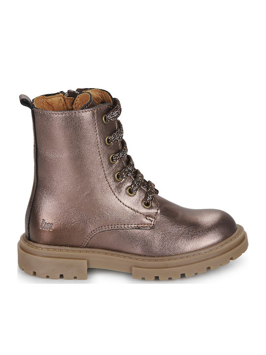 Kids Boots with Zipper Gold