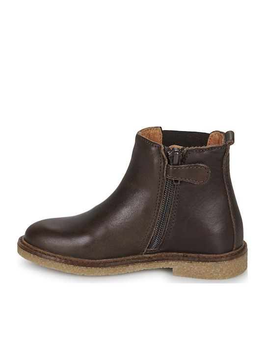 Kinderstiefel mit Reißverschluss Braun
