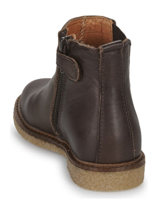 Kinderstiefel mit Reißverschluss Braun